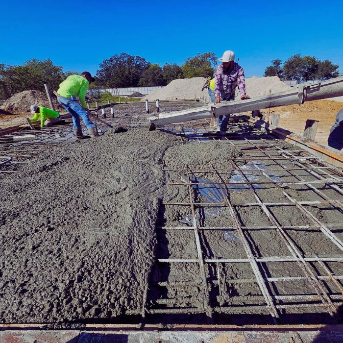 image of on-site ready mix concrete delivery